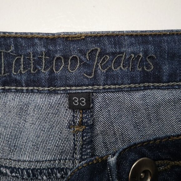 Tattoo Jeans Ladies Size 33 Medium Wash Bermuda Length Jean Shorts - Picture 4 of 12